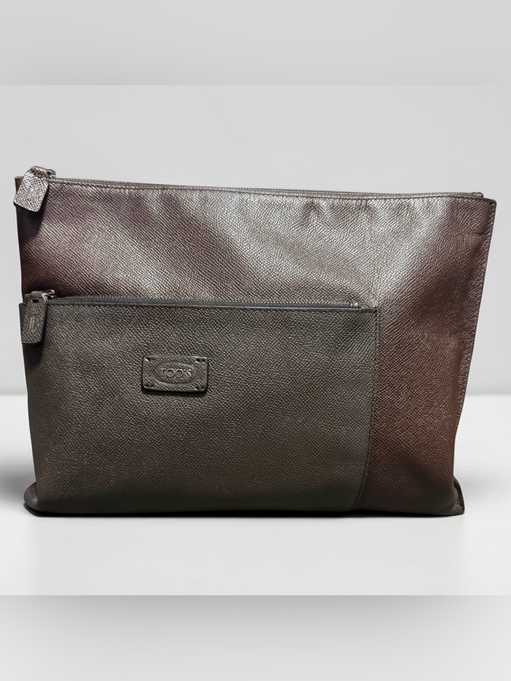 Tod’s Made in Italy Leather Zip Pouch Clutch Case